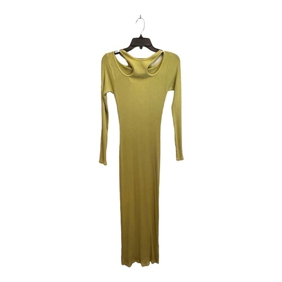 Simon Miller Anz Rib Cutout Long Sleeve Dress in kiwi (lime green) - Picture 5 of 15